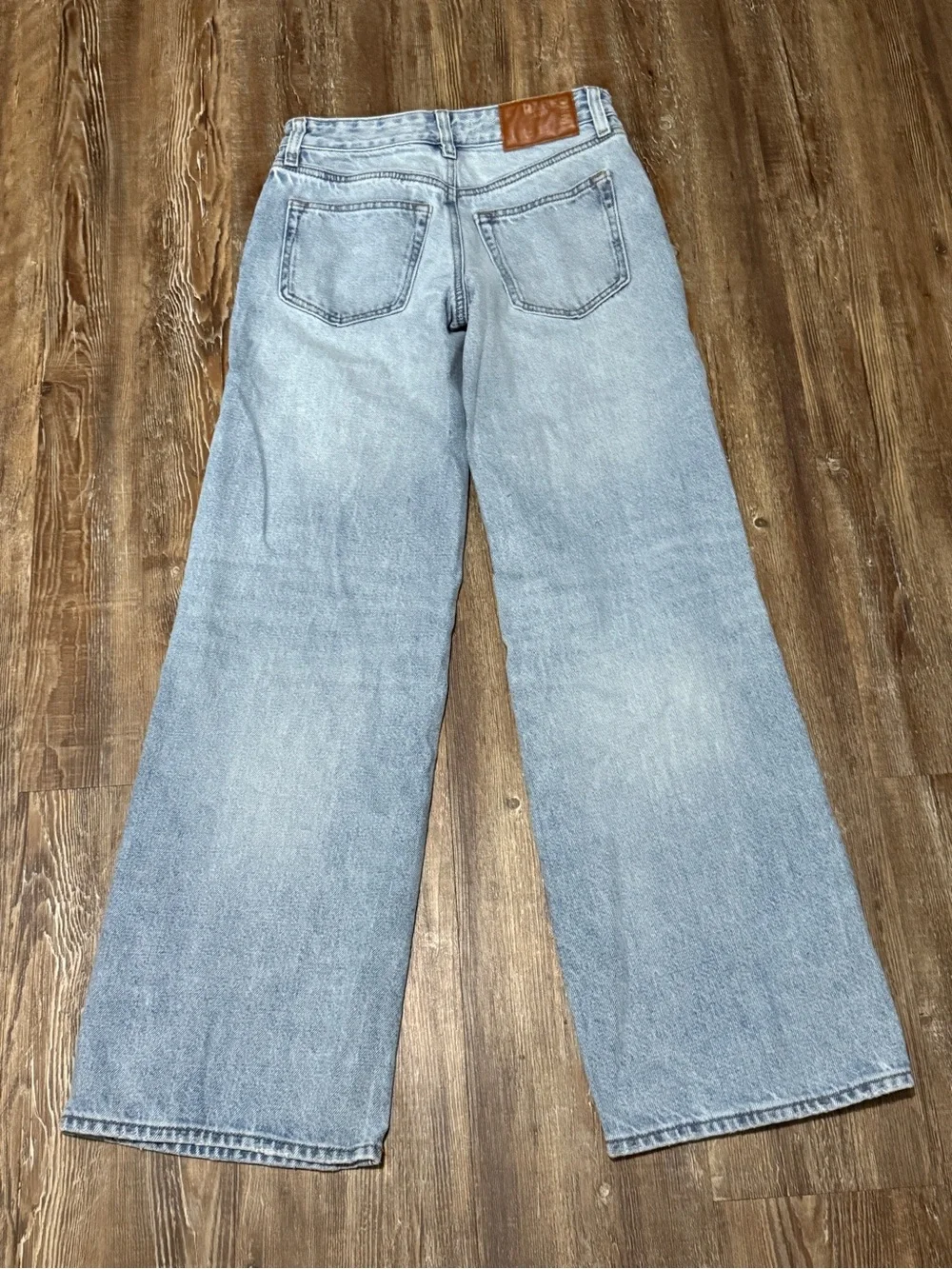 RareDNM Edit Low Rise Baggy Jeans Women's 26 Distressed Rigid Fit Denim